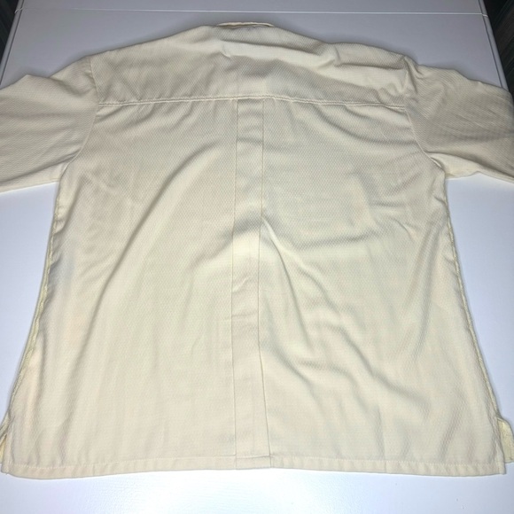 Michael Irvin 88 Men’s Size XXL 2XL SS Button Down Knit Shirt Cream Rayon Blend - Picture 8 of 10